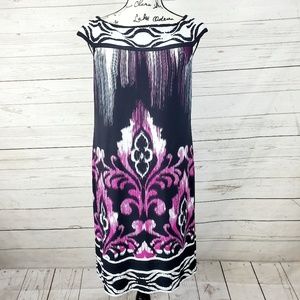 Adrianna Papell Purple & White Patterned Dress